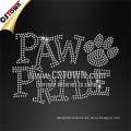 Paw print applique crystal rhinestone bling letters iron on